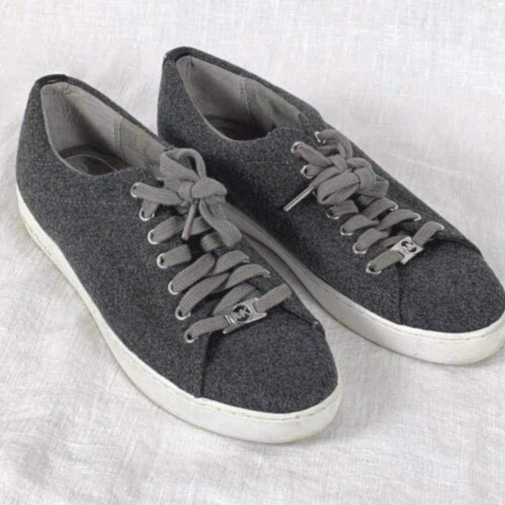 Michael Kors Flannel Low Top Sneaker Lace Up Gray